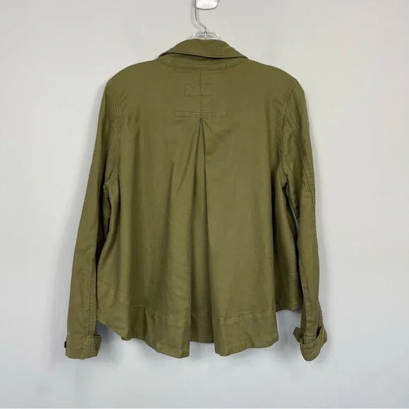 THE GREAT. The Swingy Army Jacket Military Green Utility Short High Low Coat 1 S - Picture 8 of 16